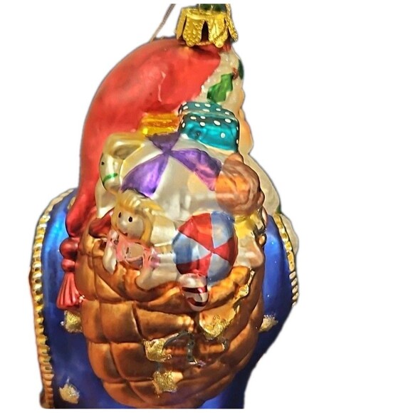 Vintage BK Collectible Glass Christmas Ornament Santa 8 in - Picture 5 of 7